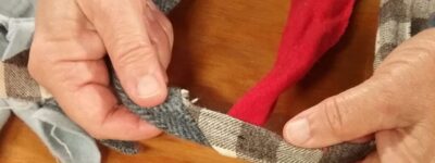 Hands working fibers